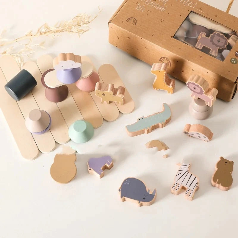Montessori Wooden Animal Stacking Toy | Builds Balance & Fine Motor Skills Eco Kids Bay