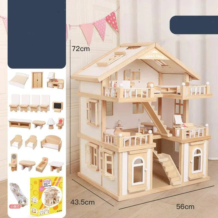 Wooden Villa Playset for Toddlers | Early Education & Imagination Toy - Home Kartz