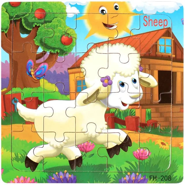 Puzzle Play: Montessori 3D Cartoon Animal Car Puzzle (20-Piece)! Eco Kids Bay