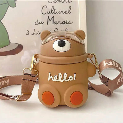 Stay Hydrated in Style with the Adorable Bear Water Bottle With Straw - Home Kartz