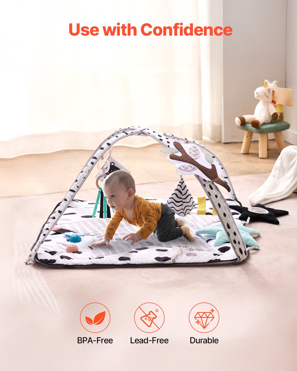 One Mat, 18 Months of Discovery. The Machine-Washable Sensory Hub That Grows with Your Baby from First Look to First Steps