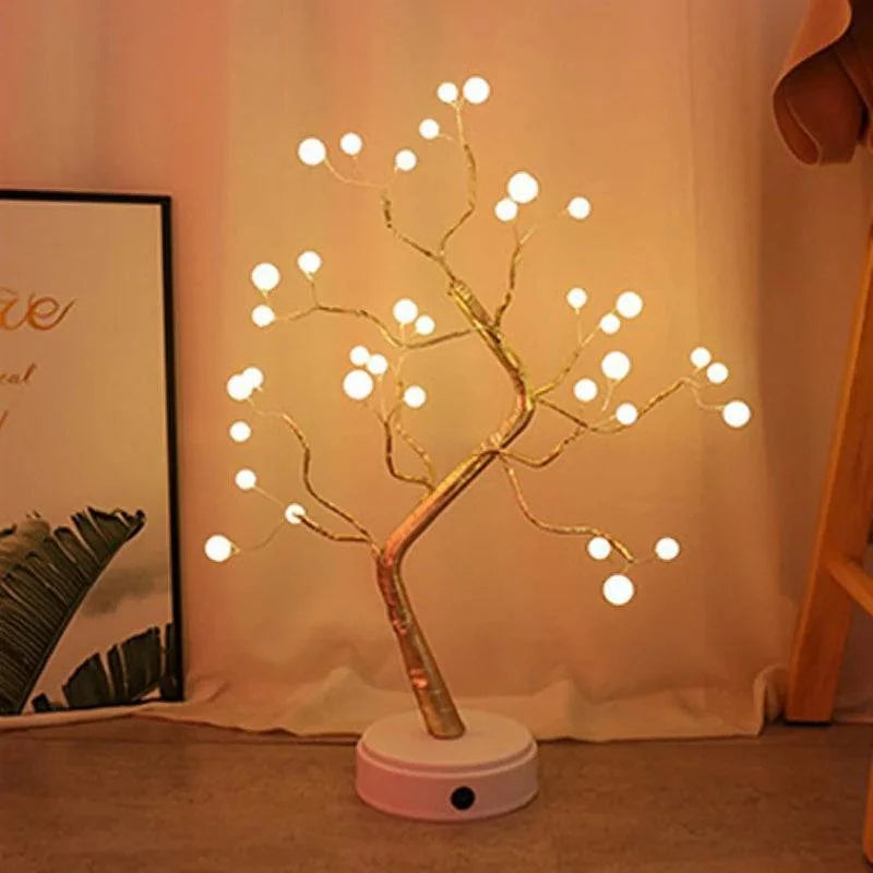 Enchanting 3D Copper Wire Fire Tree Pearl Night Light – Illuminate Your Space with Elegance 🌟 - Home Kartz