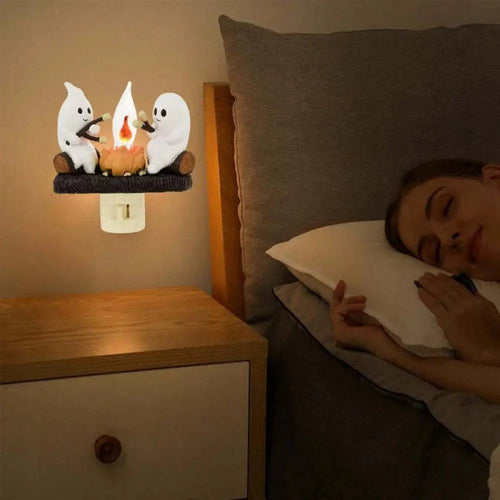 Ghost Bonfire Night Light - Cozy Halloween Decor with Warm Glow - Home Kartz