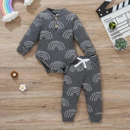 Introducing Our Adorable and Practical Newborn Fashion Bundle: Baby Bodysuits and Elastic Pants Set - Home Kartz