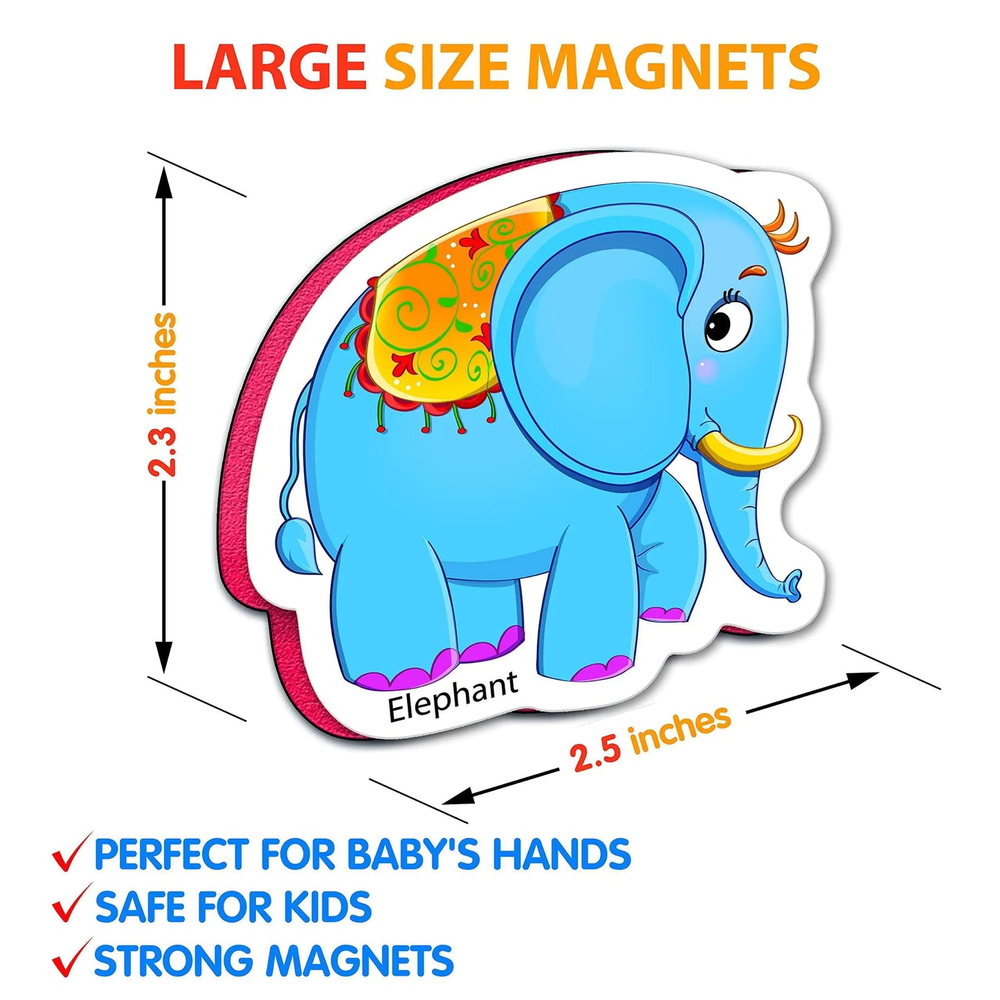 🦁 27-Piece Zoo Animal Magnets – Fun Learning on the Fridge!