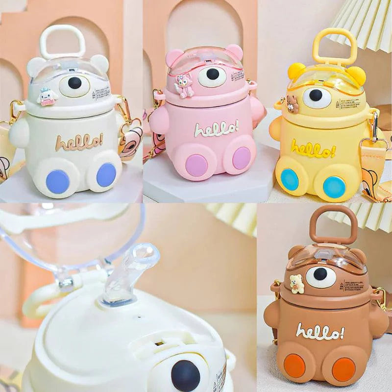 Stay Hydrated in Style with the Adorable Bear Water Bottle With Straw - Home Kartz