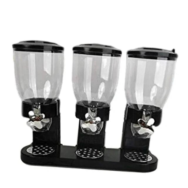 Triple Dry-Food Dispenser – Organize Your Kitchen with a Modern, Space-Saving Food Dispenser - Home Kartz