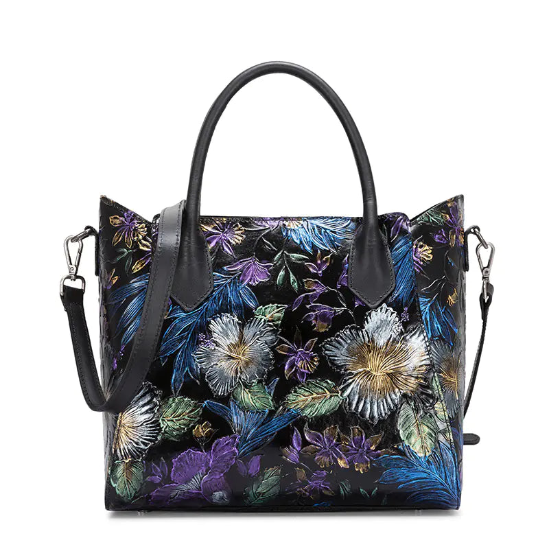 🌸 Artistry in Hand: The Sytle-Carry Vintage Flower Embossed Genuine Leather Handbag – Your Ultimate Flower Embossed Genuine Leather Handbag for Timeless Elegance! 💖