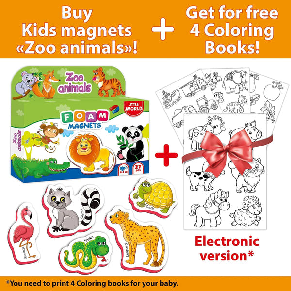 🦁 27-Piece Zoo Animal Magnets – Fun Learning on the Fridge!