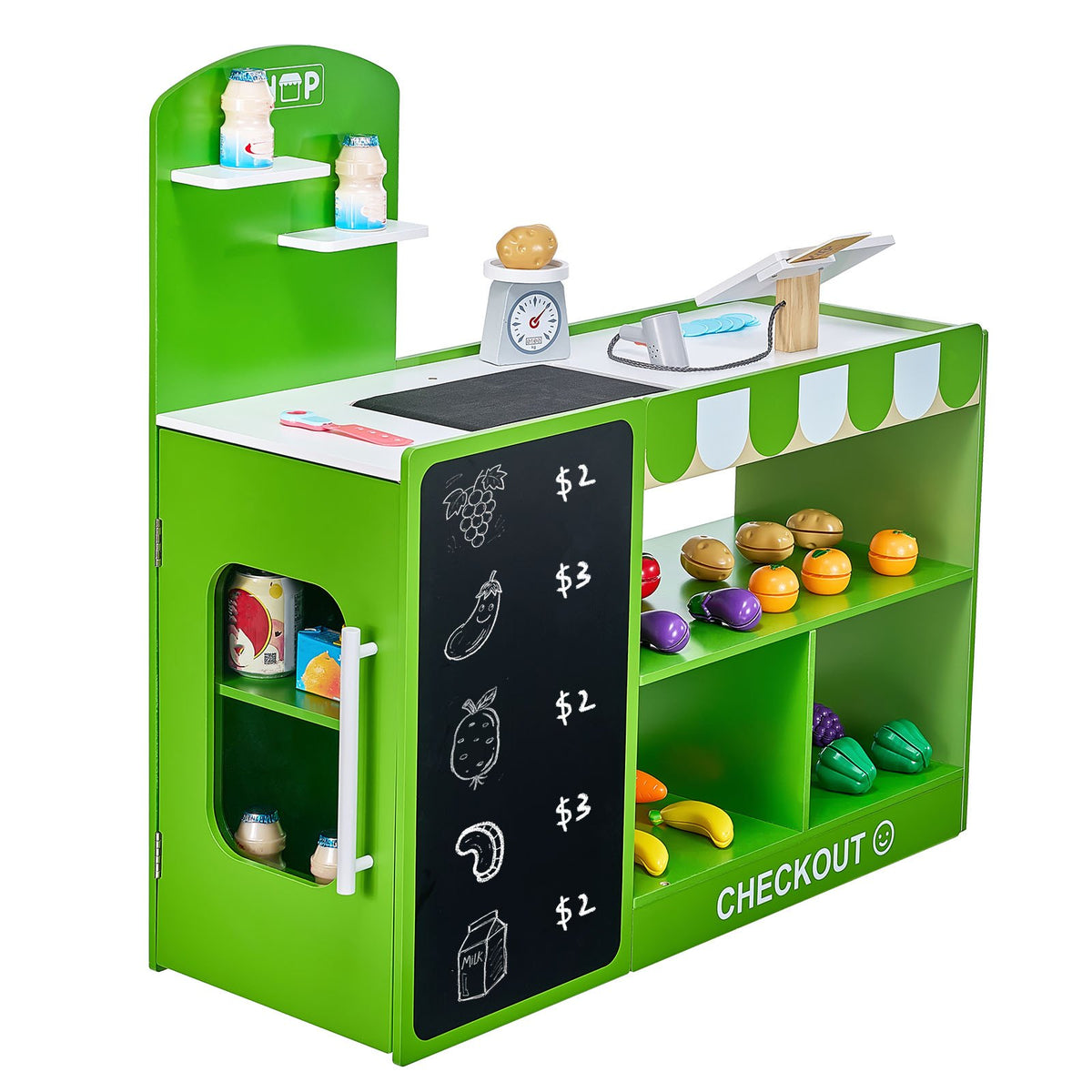Wooden Grocery Store Market Stand for Kids