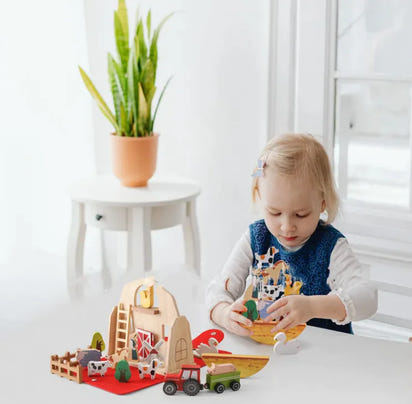 Barn Set Wooden Building Blocks | Inspire Creativity & Spatial Reasoning