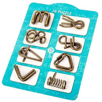 8-Piece Metal Montessori IQ Brain Teaser Puzzle Set – Fun & Challenging Puzzles for All Ages - Home Kartz