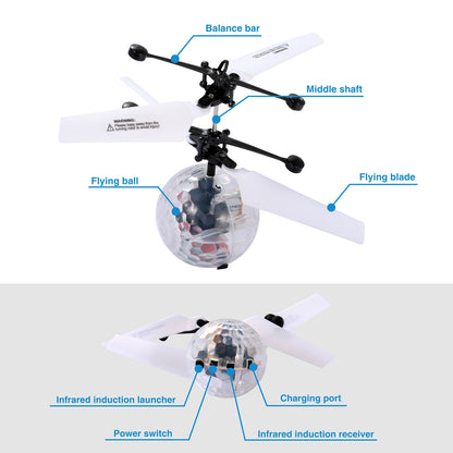 Hand-Controlled Flying Ball Toy with LED Lights