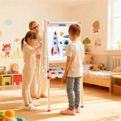 🎨 From First Scribbles to Fine Art. The Adjustable 3-in-1 Wooden Studio That Grows With Your Child from Ages 3 to 14