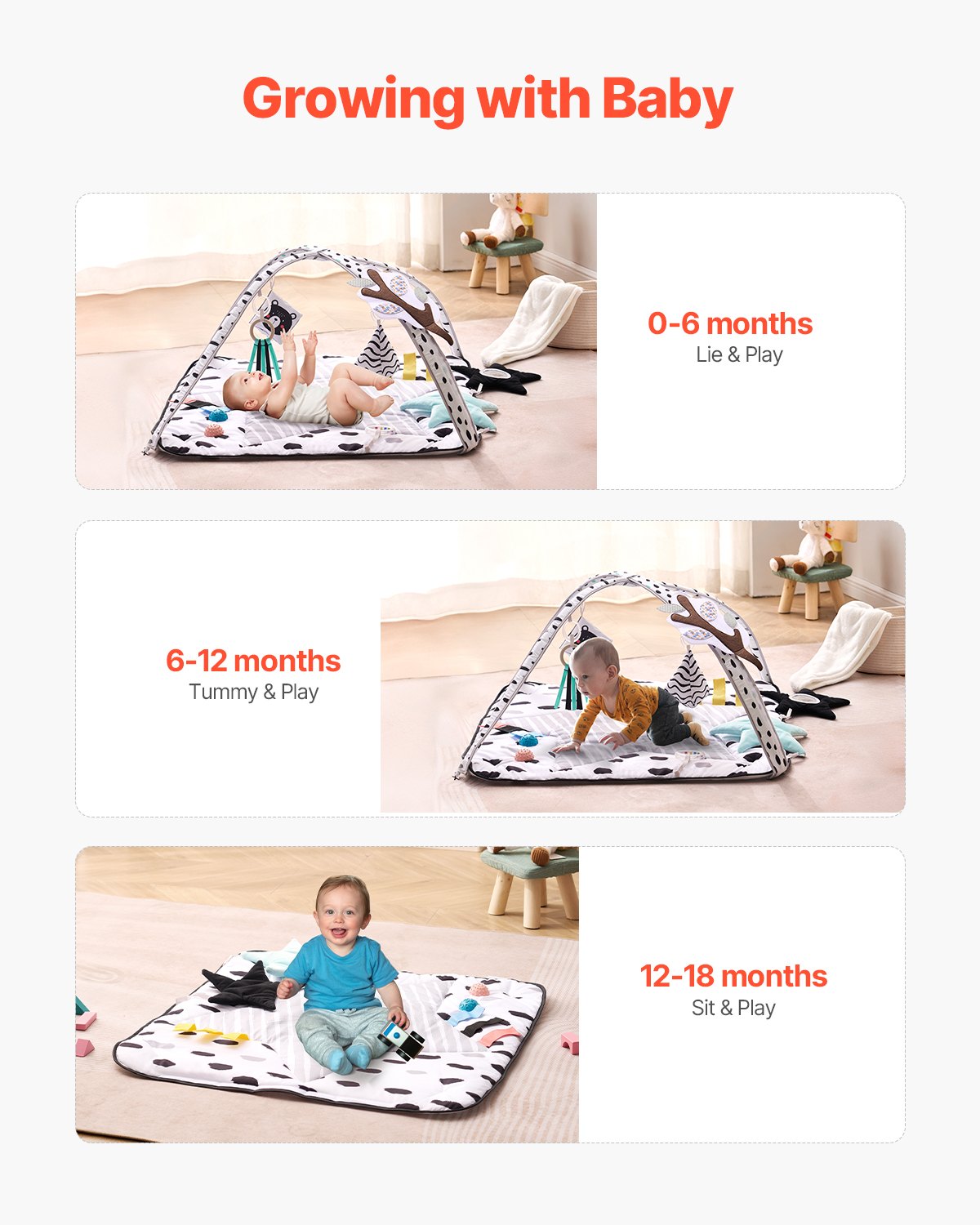 One Mat, 18 Months of Discovery. The Machine-Washable Sensory Hub That Grows with Your Baby from First Look to First Steps
