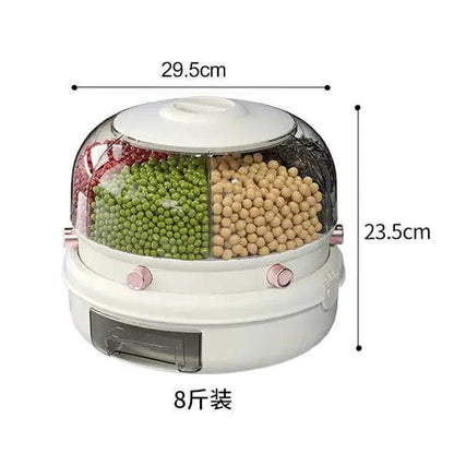 360° Rotating Grains Storage Box – Innovative Dry Food Dispenser for Effortless Kitchen Organization - Home Kartz