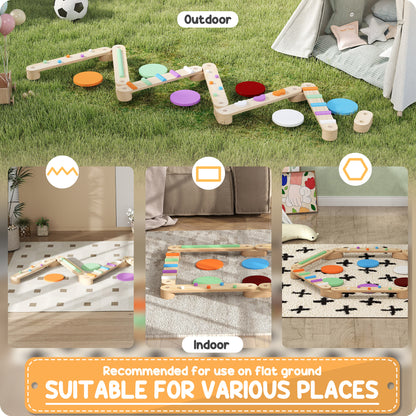Wooden Balance Beam Set for Kids