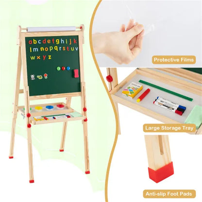 🎨 From First Scribbles to Fine Art. The Adjustable 3-in-1 Wooden Studio That Grows With Your Child from Ages 3 to 14