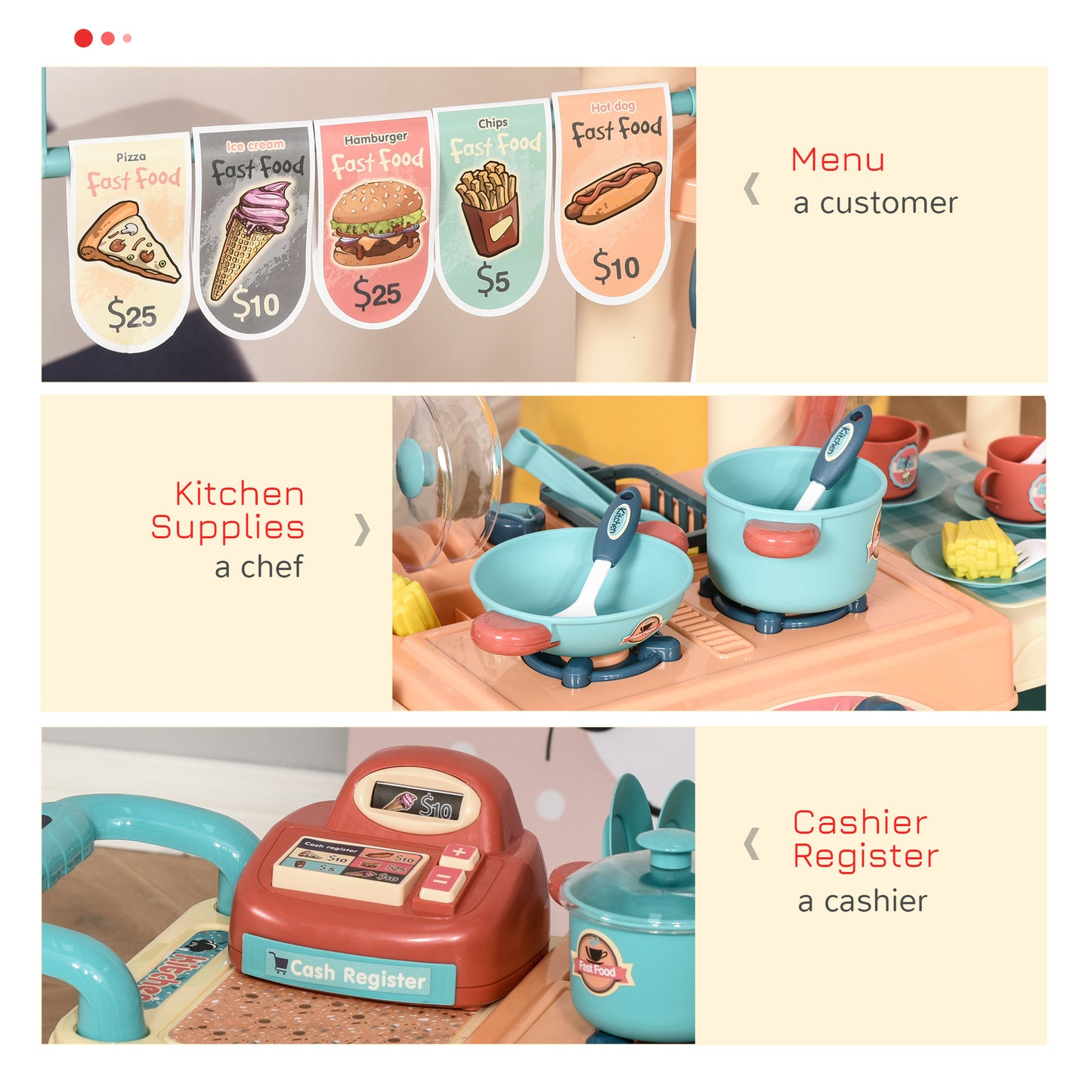 🍳 From Chef to CEO. The 3-in-1 Food Stand That Turns Your Playroom Into a Busy Bistro, Grocery Shop, and Cashier Counter