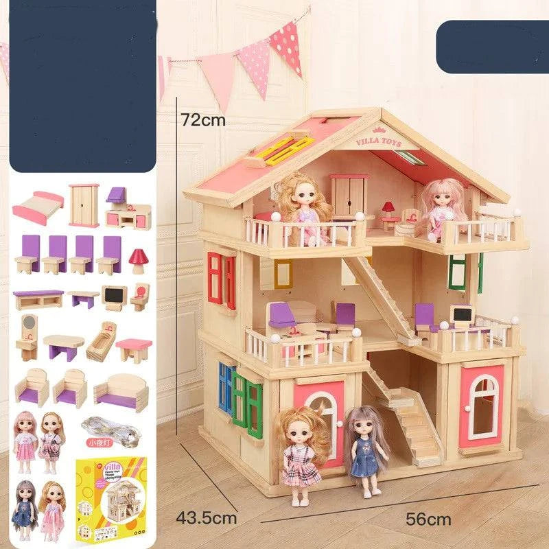 Wooden Villa Playset for Toddlers | Early Education & Imagination Toy - Home Kartz