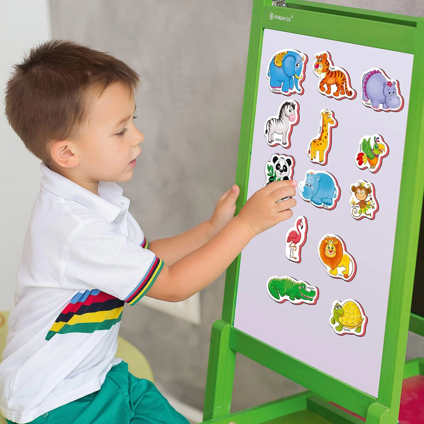 🦁 27-Piece Zoo Animal Magnets – Fun Learning on the Fridge!