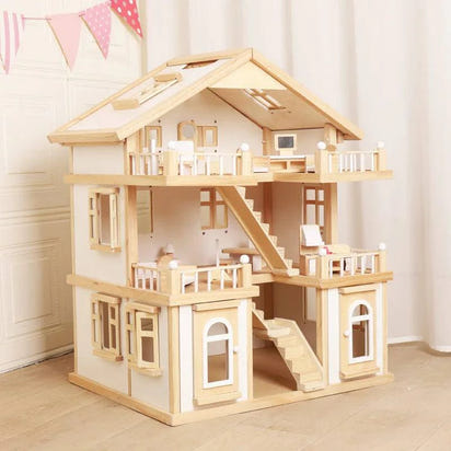 Wooden Villa Playset for Toddlers | Early Education & Imagination Toy - Home Kartz