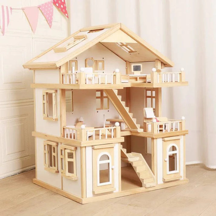 Wooden Villa Playset for Toddlers | Early Education & Imagination Toy - Home Kartz