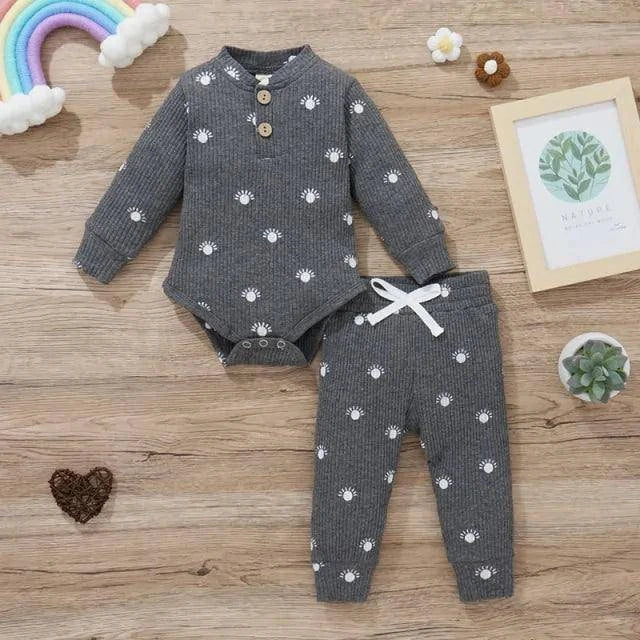Introducing Our Adorable and Practical Newborn Fashion Bundle: Baby Bodysuits and Elastic Pants Set - Home Kartz
