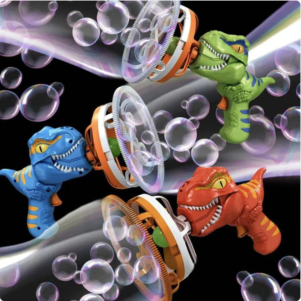 Experience Prehistoric Playtime Fun with the Handheld Dinosaur Bubble Blower Toy - Home Kartz