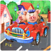 Puzzle Play: Montessori 3D Cartoon Animal Car Puzzle (20-Piece)! Eco Kids Bay