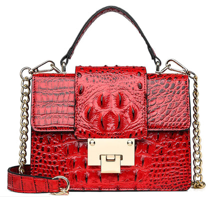 Make a Bold Impression: Discover the Striking Allure of Our Crocodile Pattern Shoulder Bag