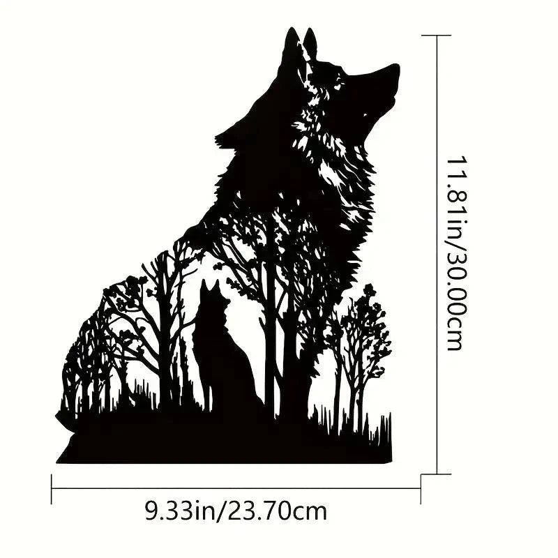 Halloween Black Wolf Wall Decoration - Bold and Spooky Metal Art - Home Kartz