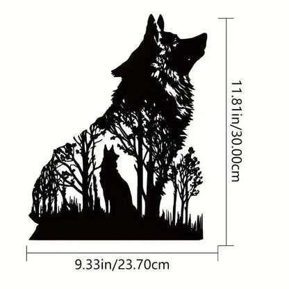 Halloween Black Wolf Wall Decoration - Bold and Spooky Metal Art - Home Kartz