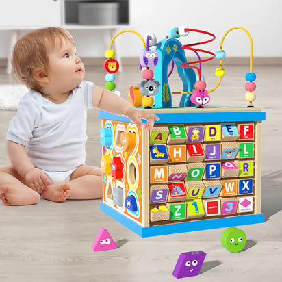 Endless Ways to Learn & Play : The Large Wooden Bead Box That Boosts Focus, Counting, and Creativity