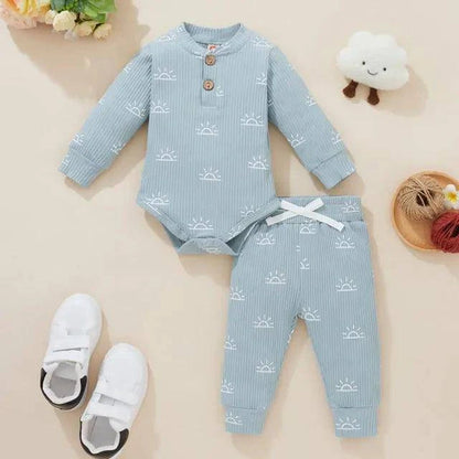 Introducing Our Adorable and Practical Newborn Fashion Bundle: Baby Bodysuits and Elastic Pants Set - Home Kartz