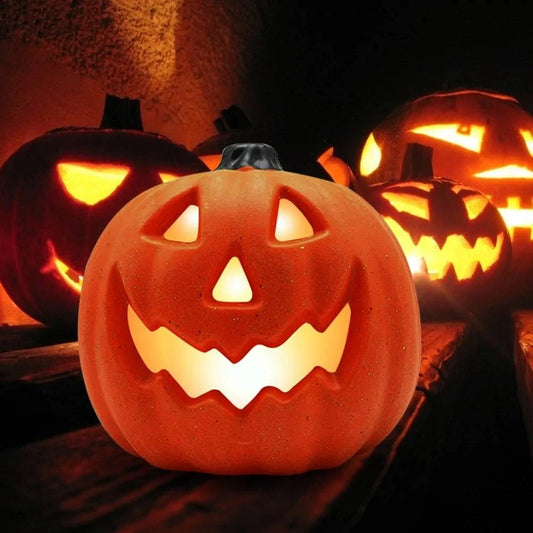 Light Up Halloween with the LED Pumpkin Lantern Night Light – Safe and Spooky Decor - Home Kartz