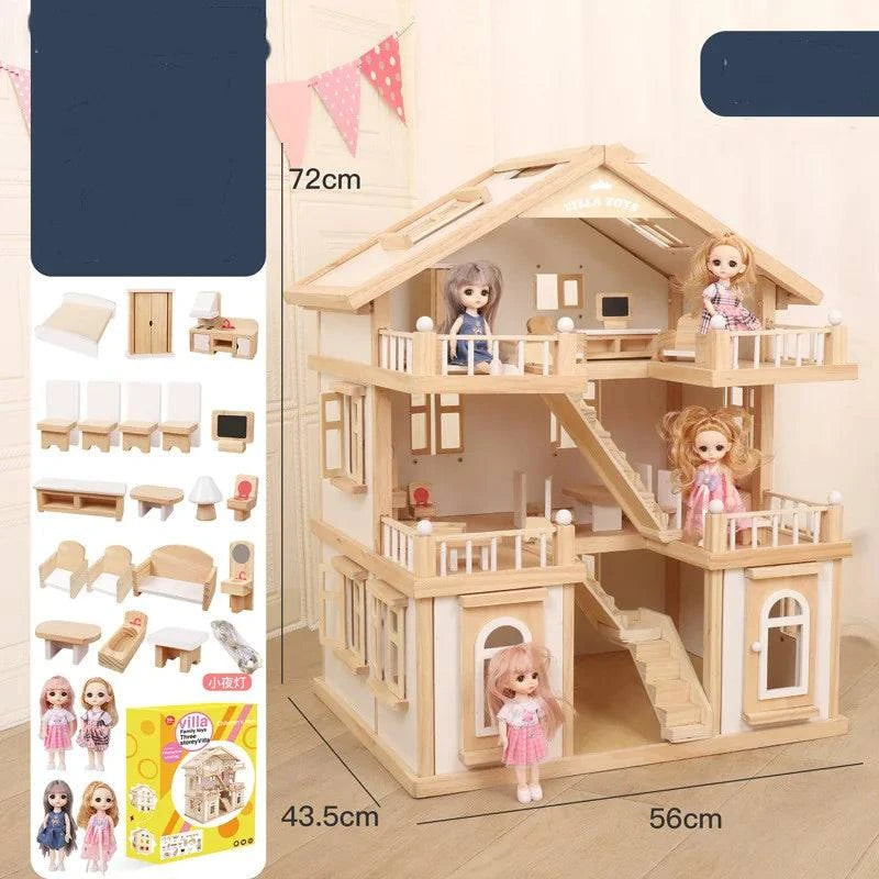 Wooden Villa Playset for Toddlers | Early Education & Imagination Toy - Home Kartz