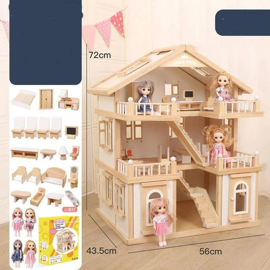 Wooden Villa Playset for Toddlers | Early Education & Imagination Toy - Home Kartz