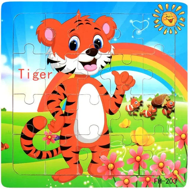 Puzzle Play: Montessori 3D Cartoon Animal Car Puzzle (20-Piece)! Eco Kids Bay