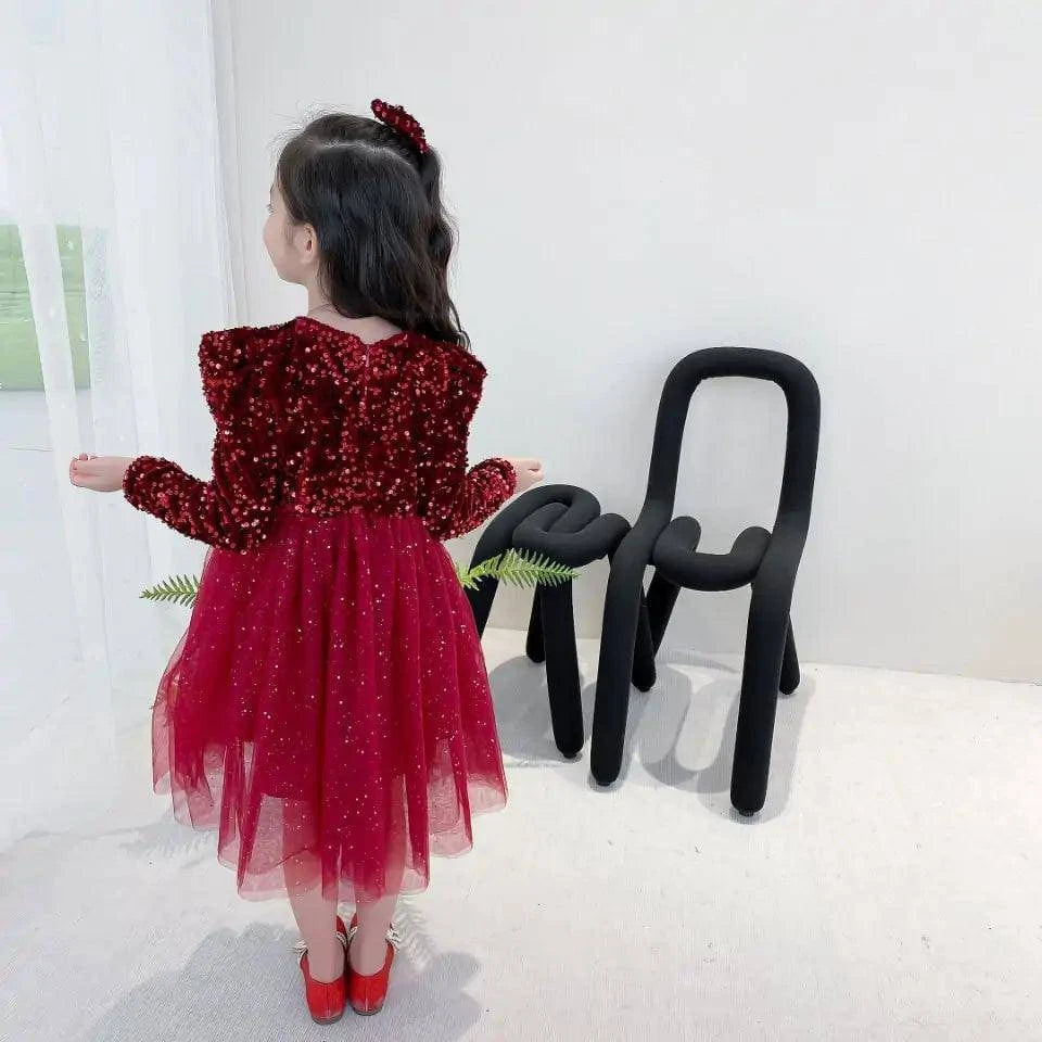 Shine Bright in Every Occasion with Our Spring Sequins Dress for Kids - Home Kartz