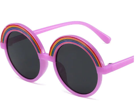 ✨ Rainbow Fun Meets Ultimate Eye Safety: Introducing the Retro Rainbow Cartoon Sunglasses for Kids! ✨ - Home Kartz