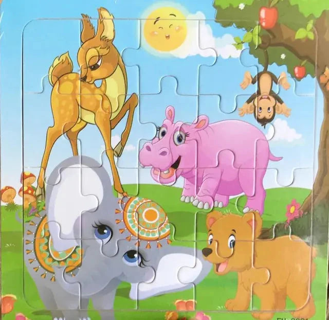 Puzzle Play: Montessori 3D Cartoon Animal Car Puzzle (20-Piece)! Eco Kids Bay