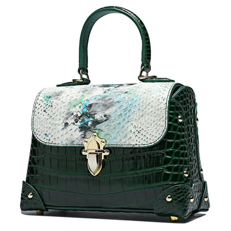 Statement Style, Spacious Design: The Ultimate Crocodile-Striped Cowhide Fashion Tote Bag