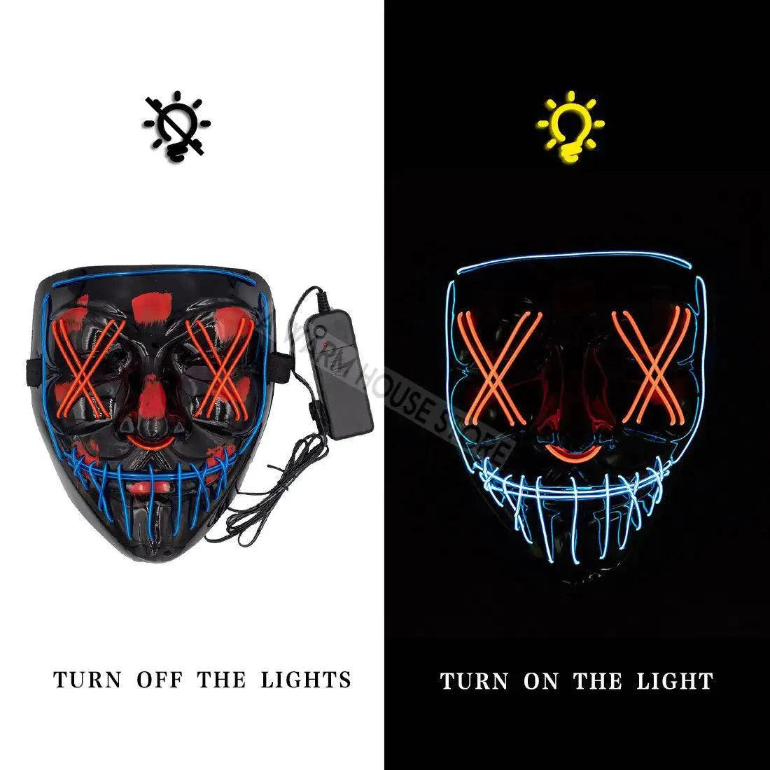 LED Halloween Mask – Light Up Your Halloween Costume with Eerie Glow - Home Kartz