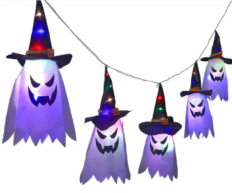 Spooky Halloween Ghost Lanterns | Festive Cloth Art Ghost String Lights - Home Kartz