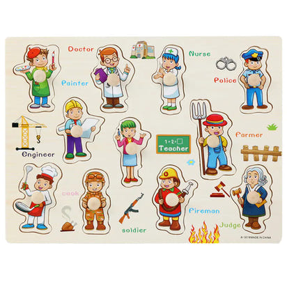 Montessori-Style Wooden Puzzle | Boosts Fine Motor Skills & Cognitive Focus