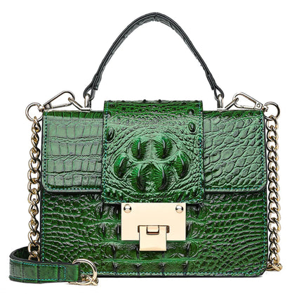 Make a Bold Impression: Discover the Striking Allure of Our Crocodile Pattern Shoulder Bag