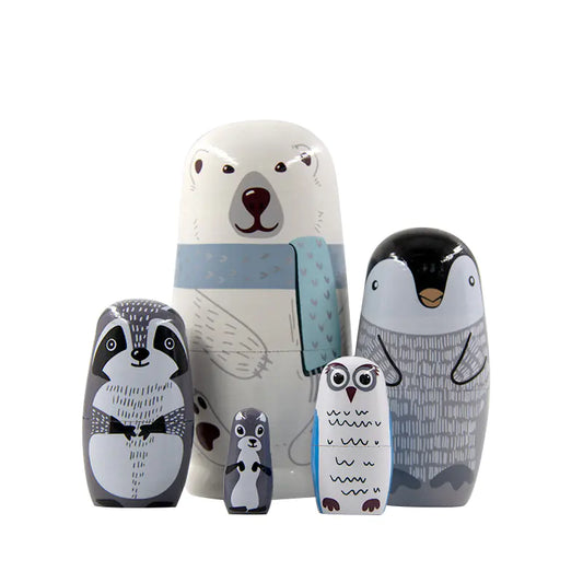 Stack, Discover & Smile - Adorable Wooden Animal Dolls That Teach Size & Sequence!