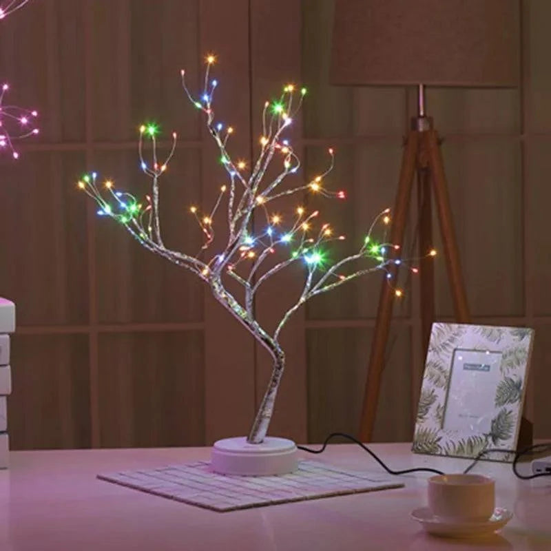 Enchanting 3D Copper Wire Fire Tree Pearl Night Light – Illuminate Your Space with Elegance 🌟 - Home Kartz