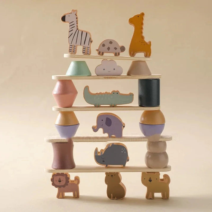 Montessori Wooden Animal Stacking Toy | Builds Balance & Fine Motor Skills Eco Kids Bay